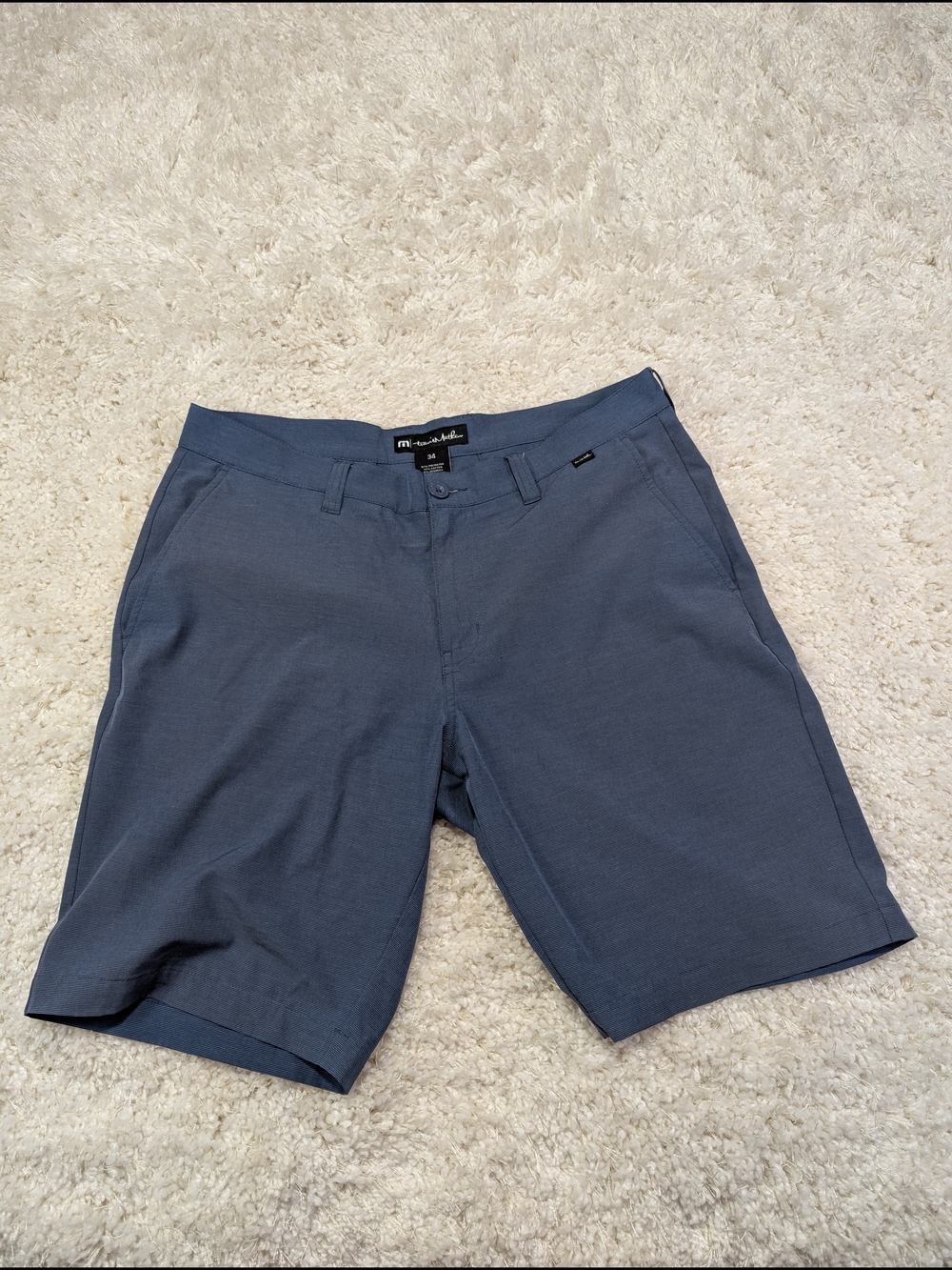 Travis Mathew Slate Blue Flat-Front Men's Shorts